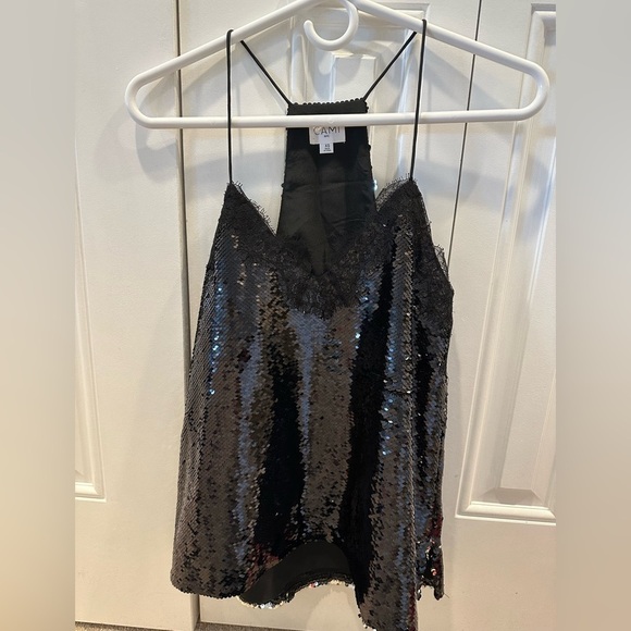 CAMI NYC The racer sequin camisole with lace trim XS - Picture 4 of 6